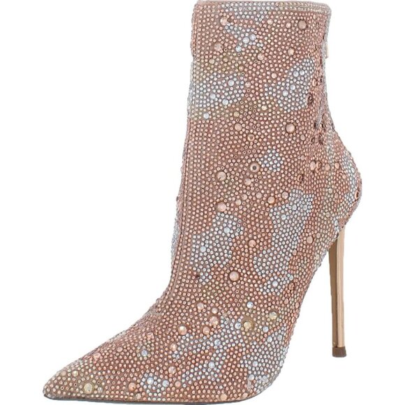 Steve Madden Shoes - NWT Steve Madden Viala Crystal Embellished Pointed Toe Ankle Boots‎ Booties Pink